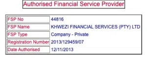 Khwezi Trade FSCA Licence